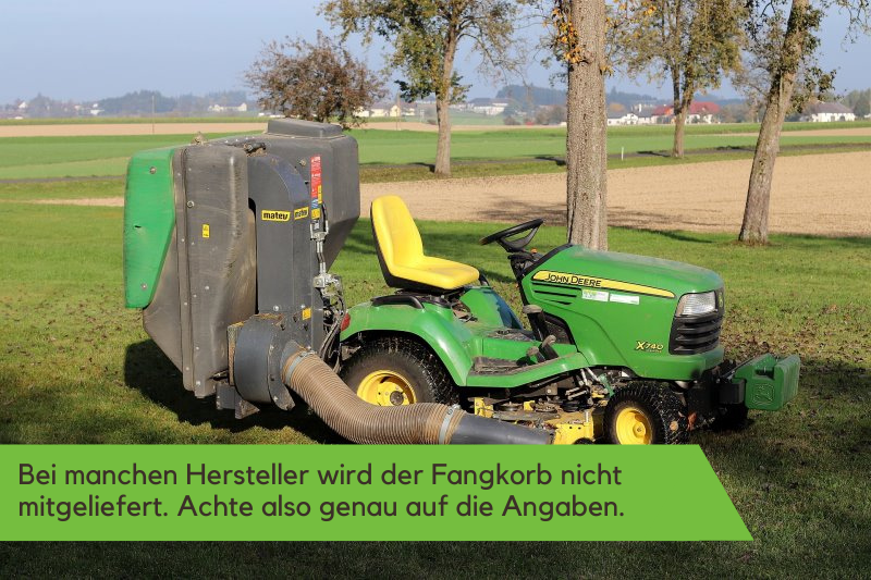 Aufsitzmäher von John Deere mit Fangsack